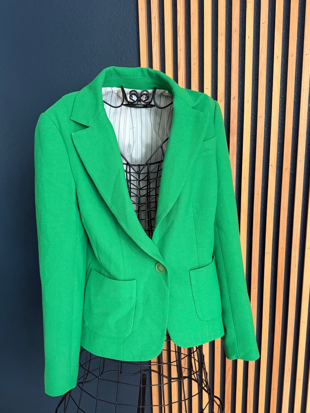 Trina Turk Vibrant Green Single-Button Blazer